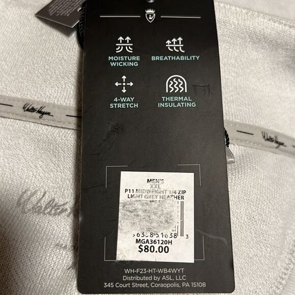 🆕 Walter Hagen P11 Light Gray Heather Quarter-Zip Pullover size  XXL - Picture 6 of 9